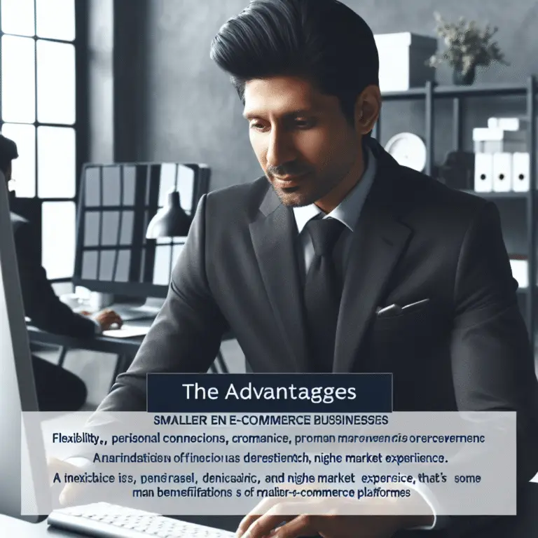 Vantagens dos e-commerces menores: flexibilidade, personalização, custo reduzido e inovação.