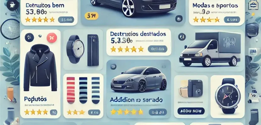 DALL·E 2024-11-25 15.55.13 - Uma imagem representando um catálogo otimizado para marketplaces, mostrando uma interface digital moderna com produtos bem organizados, títulos claros